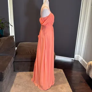 Women’s Full Length Chiffon Off the Shoulder Bridesmaid Formal Dress Size 4 thumbnail 4