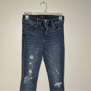 Abercrombie & Fitch Women Harper‎ Low Rise Ankle Distressed Blue Jeans size 0S thumbnail 2
