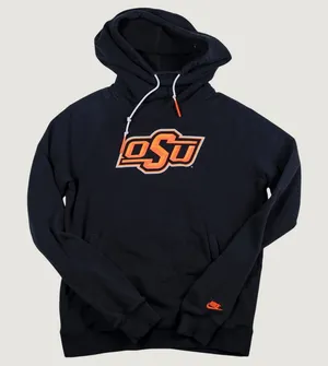 Nike OSU Oklahoma State University Hoodie Women Small Black Orange Pullover Logo thumbnail 1