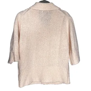 Reformation Daphne‎ Collared Cardigan Size Medium Sorbet Pink Short Sleeve thumbnail 7