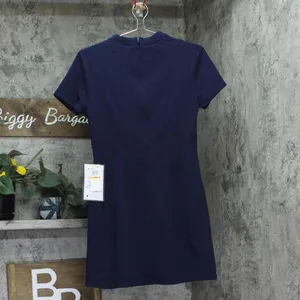 NWT B. Darlin Juniors Short Sleeve Mockneck Mini Dress 45UAP84 Navy Blue 7/8 thumbnail 7