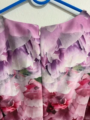 Adrianna Papell Pink Floral Dress - Size 8 thumbnail 8