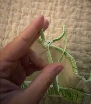 Triangl Green and white textured bikini top thumbnail 6