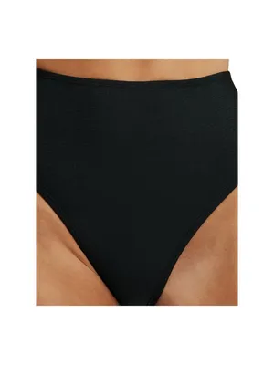 NWT Cotton On High-Waisted Cheeky Bikini Bottoms 6335721-46 Black Shimmer M thumbnail 3