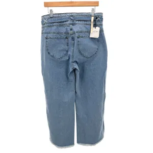 Lola Reese Jeans High Rise Wide Leg Crop Jeans‎ Light Wash Belted Womens Size 30 thumbnail 8