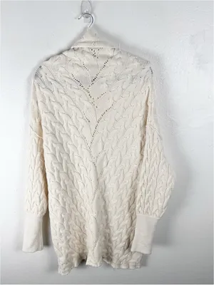 FREE PEOPLE For The Love Of Cables Knit Sweater Cream Turtleneck Sweater Dress thumbnail 2
