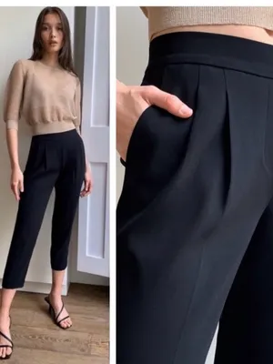 Aritzia Babaton Black Cohen Pleat Front Pants size 8 thumbnail 2
