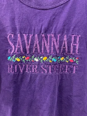 Vintage Savannah GA River St Embroidered Tee thumbnail 3