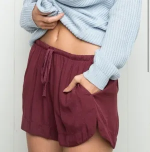 Brandy Melville Burgundy Shorts thumbnail 1