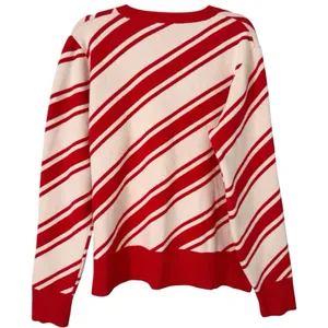 Victoria's Secret Pink Red & White Candy Cane Stripe Crewneck Sweater Size XL thumbnail 4