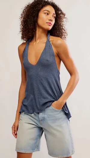 Free People Enough Said Halter - Ocean Heather thumbnail 1