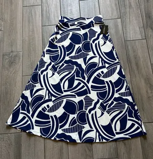 Bold Navy & White Maxi Skirt with Graphic Print thumbnail 1
