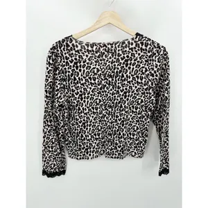 Victoria's Secret Cardigan Size S Pink Black‎ Cheetah Mean Girls Y2K Preppy thumbnail 2