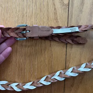 Fossil Women's Braided Leather belt Two Tone Brown Size‎ Small thumbnail 6
