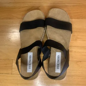 Steve Madden Jaklyn Espadrille Platform Sandals in Black - Size 9 thumbnail 6