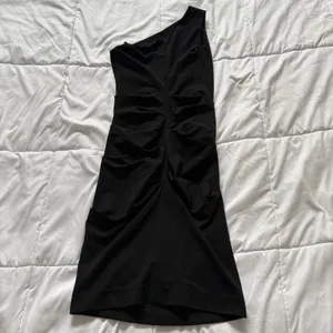Nicole Miller Womens‎ Black One Off Shoulder Bodycon Mini Dress Cocktail Party thumbnail 8