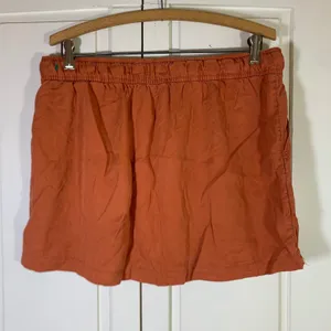 Boho Mini Skirt Cynthia Rowley Orange Lyocell XL Elastic Waist Drawstring Pocket thumbnail 2