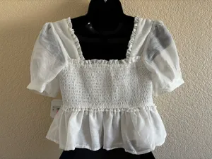 Altar'd State white Lindsay Babydoll Top NWT thumbnail 6