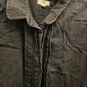 Madewell Womens‎ Large Black Pleated Front Button Down Cotton Shirt thumbnail 3