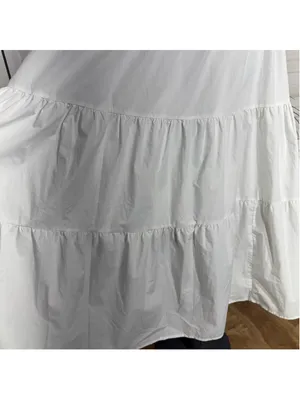 Vintage Y2K maxi dress backless plunge white tiered coquette boho fairy cocktail thumbnail 8