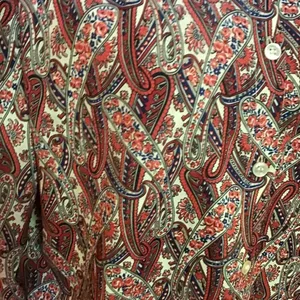 Vintage Paisley Button Up Blouse Boho Retro Long Sleeve Top Size L Relaxed Fit thumbnail 3