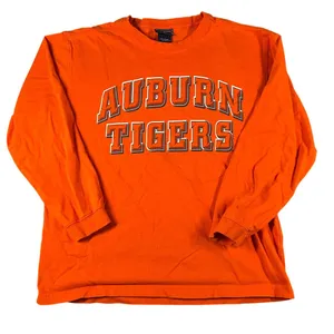 Vtg Auburn Tigers Jansport Medium Orange Long‎ Sleeve Tee Front Back Graphic thumbnail 1