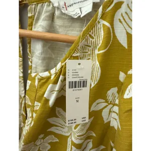 Anthropologie Somerset Wide Leg Jumpsuit in Chartreuse Pockets Size‎ Medium thumbnail 11