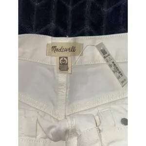 Madewell Women's Ripped Knee Baggy Straight Leg‎ Jeans Raw Hem White Size 29 thumbnail 3