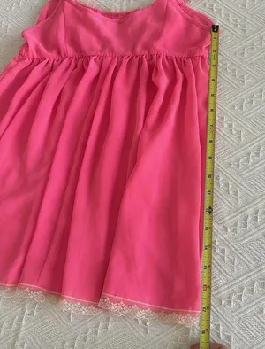Victoria’s Secret Neon Pink Cream Lace Babydoll Lingerie Top Sz M Medium thumbnail 9