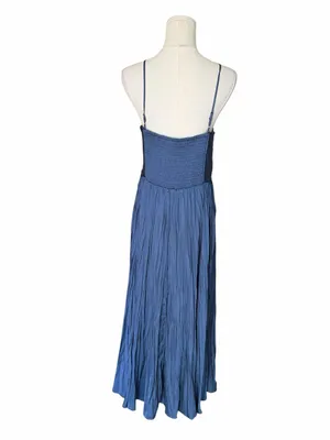ASTR The Label - NWT Maeve Pleated Midi Dress Slate Blue Sz L thumbnail 5
