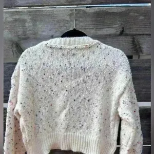 Melange V Neck Knit‎ Cardigan K Pop Style Chunky Multicolor K Pop Coquette Fall thumbnail 5