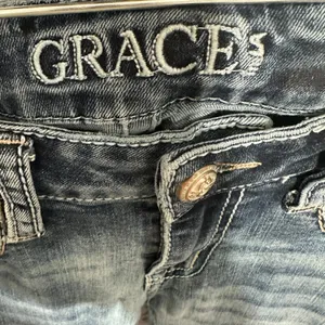 Grace in LA Jeans Womens 25 Blue Bootcut Bull Skull Embellished Pocket Western thumbnail 5