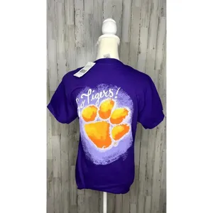 NWT Clemson Tigers Unisex Small Purple Paw Logo "Go Tigers" Short Sleeve T-Shirt thumbnail 4