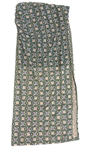 Free PeopleTeal and Lavender Floral Midi Skirt thumbnail 1