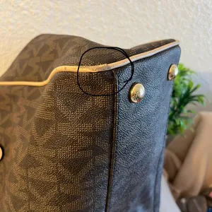 Michael Kors Dark Brown and Tan Logo Tote thumbnail 14