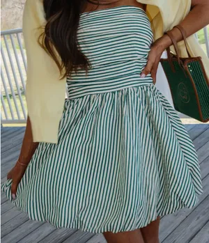 These Three Boutique Emmie Mini Dress-Green thumbnail 2