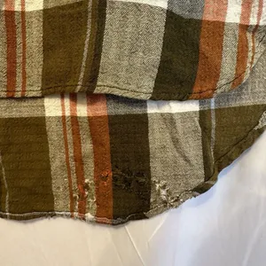 Anthropologie‎ Pilcro Size Medium Plaid Side-Slit Maxi Tunic Duster Button Down thumbnail 6