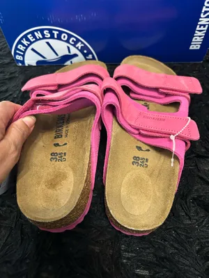 BIRKENSTOCK Uji pink leather gladiator sandals slippers shoes women’s eur 38 new thumbnail 3