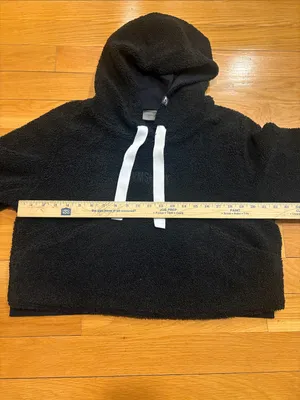 Gymshark Black Sherpa Zip Hoodie with White Tag Detail thumbnail 4