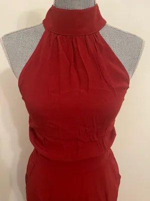 Flynn Skye Brick Red High Neck Halter Jumpsuit. Size Small thumbnail 9