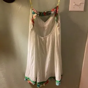 Vintage Free People white and green baby doll dress M thumbnail 5
