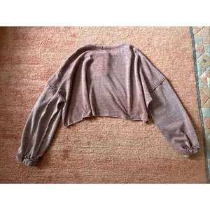 Arizona Jean Co Cropped Sweatshirt Women’s Size S Dusty Mauve Oversized Balloon thumbnail 2