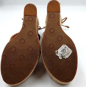 UGG Chestnut Suede Espadrille Wedge Sandals thumbnail 5