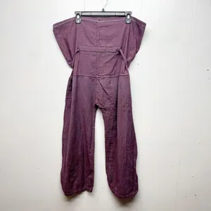 Women's Pull On Strapless Ankle Jumpsuit Size Large Tie Back Lightweight thumbnail 2