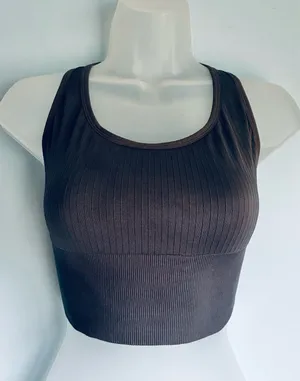 Victoria's Secret PINK Active Sports Bra Bralette Gray Longline Stretch L thumbnail 1
