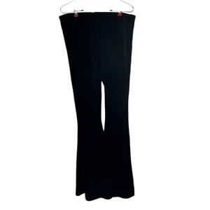 Free People Women's Pants Y2K Velour Flared Leg‎ Retro Glam Pull On Black Medium thumbnail 6