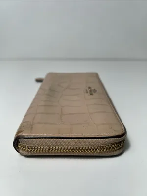 Coach Crocodile Embossed Leather Accordion Zip Around Long Continental Wallet thumbnail 5