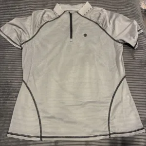 G/Fore 1/4 Zip Lightweight Striped Stitched Golf Top Women's SZ Large thumbnail 2