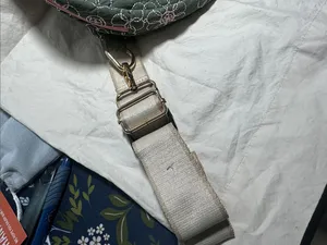 Quilted Olive Green Floral Crossbody Bag with Pink Trim by Oak and Reed. new thumbnail 2