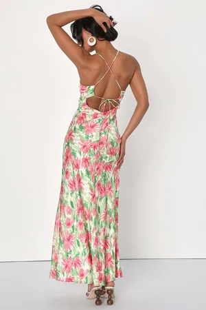 Lulu’s Vacay Getaway Ivory Multi Floral Print Backless Maxi Dress thumbnail 2